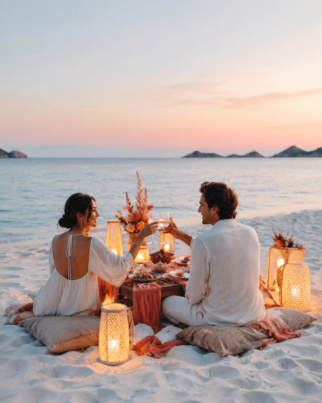 Sunset picnic outdoor gathering theme